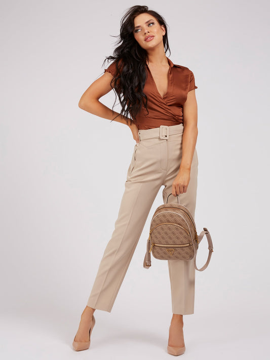 Guess Manhattan bakpoki, ljósbrúnn lógó