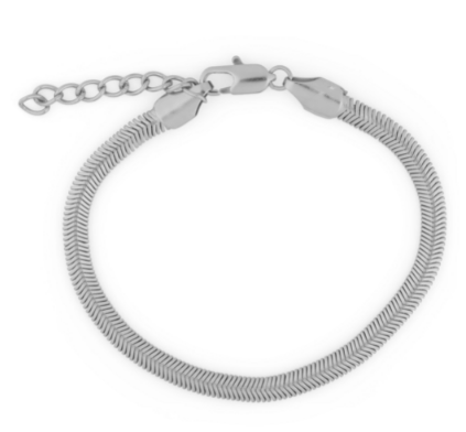 Snákakeðja armband, silfur