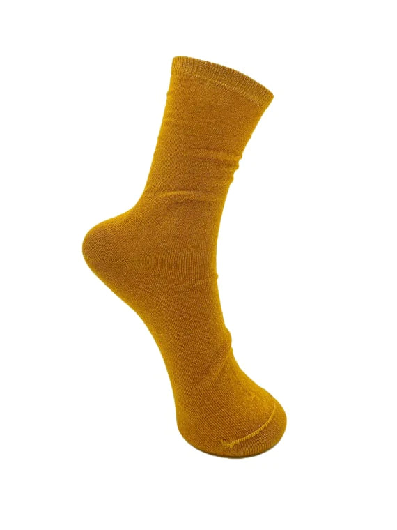 Lurex sokkar, mustard