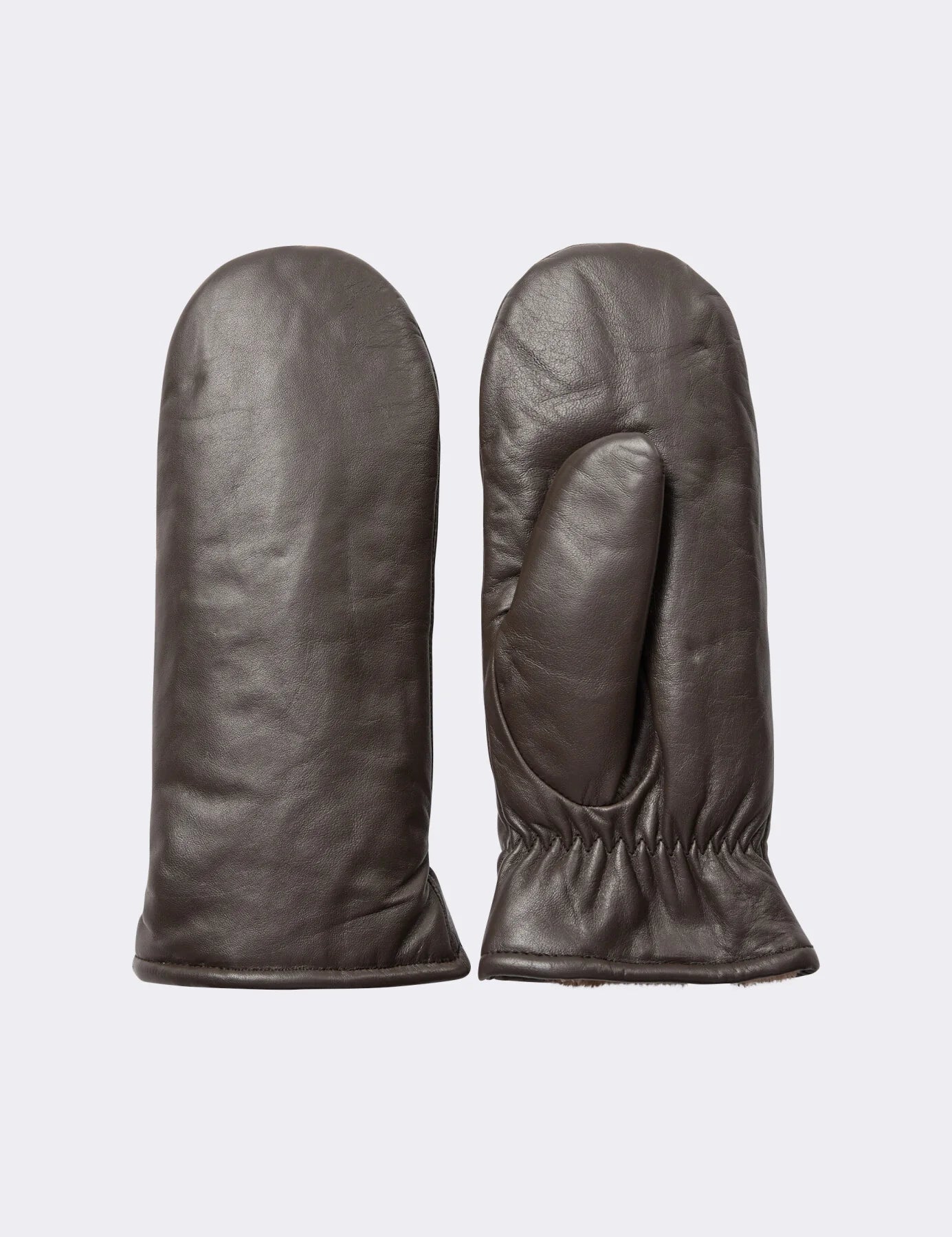 Hester leðurlúffur, brúnar