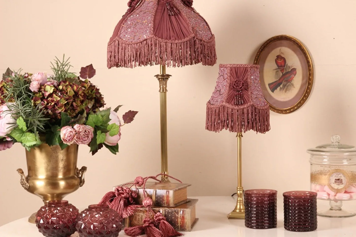 Lampaskermur 20cm, antikbleikur