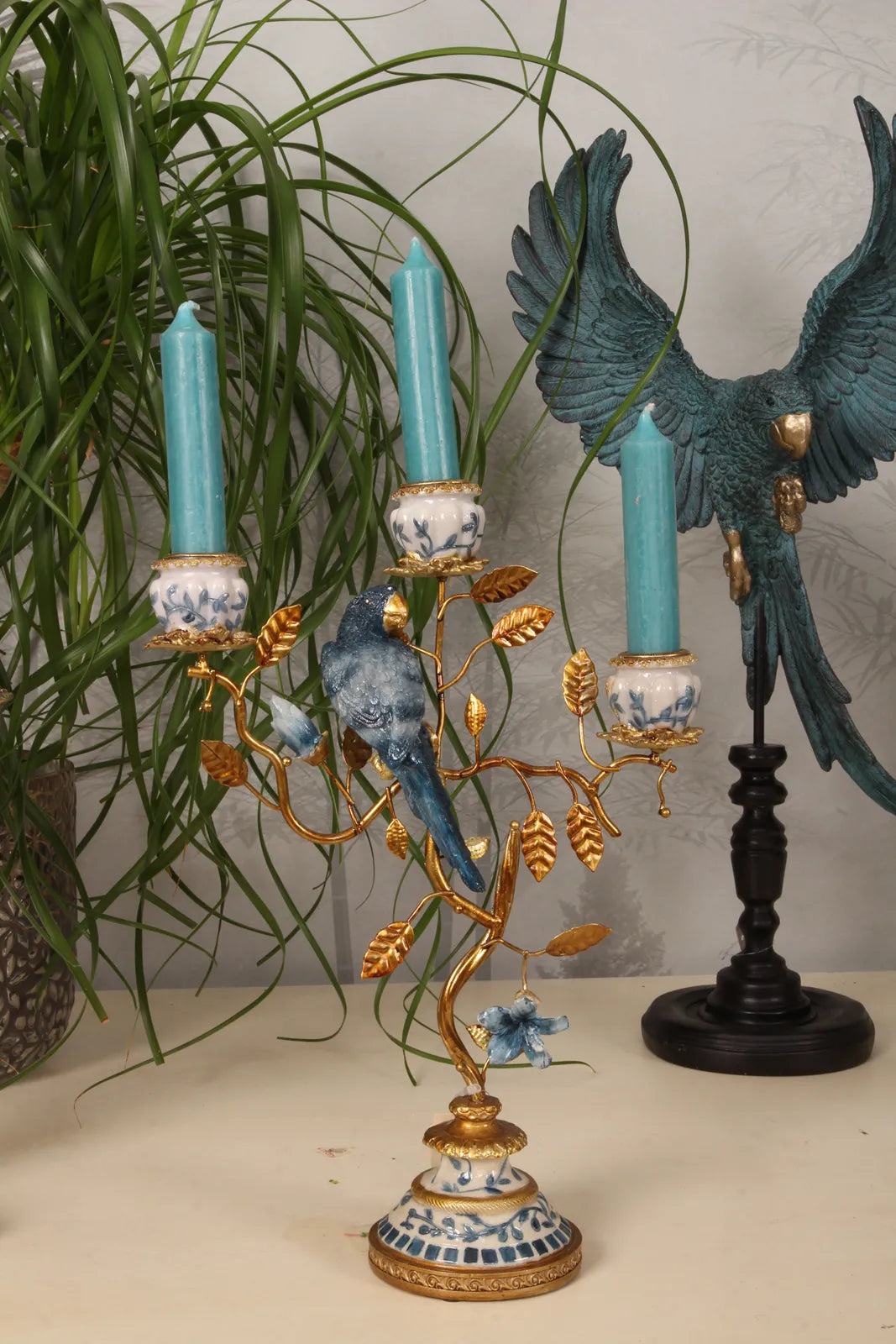 Kertastjaki þrefaldur, blár fugl