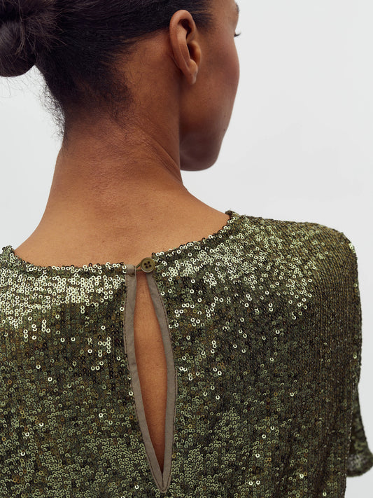 Emrilla-M pallíettutoppur, grænn