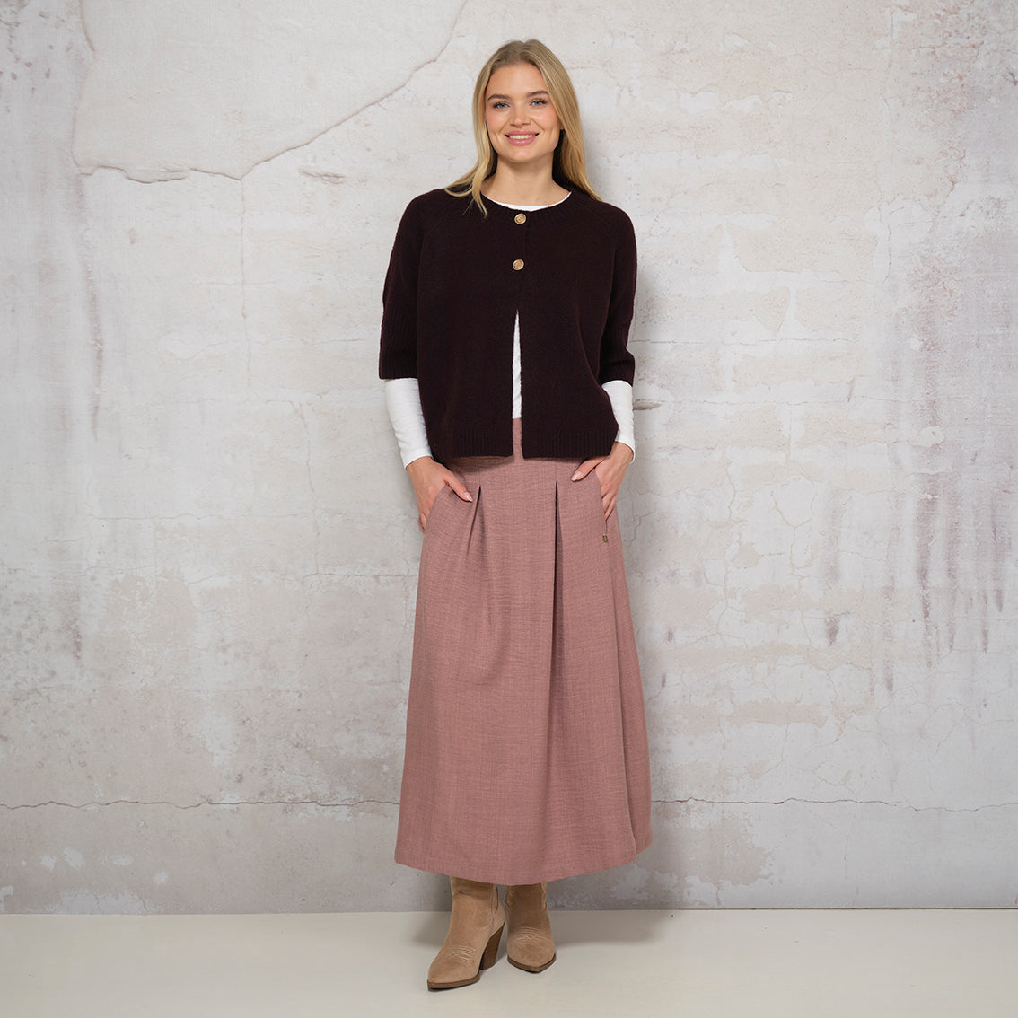 Naomi peysa, burgundybrún