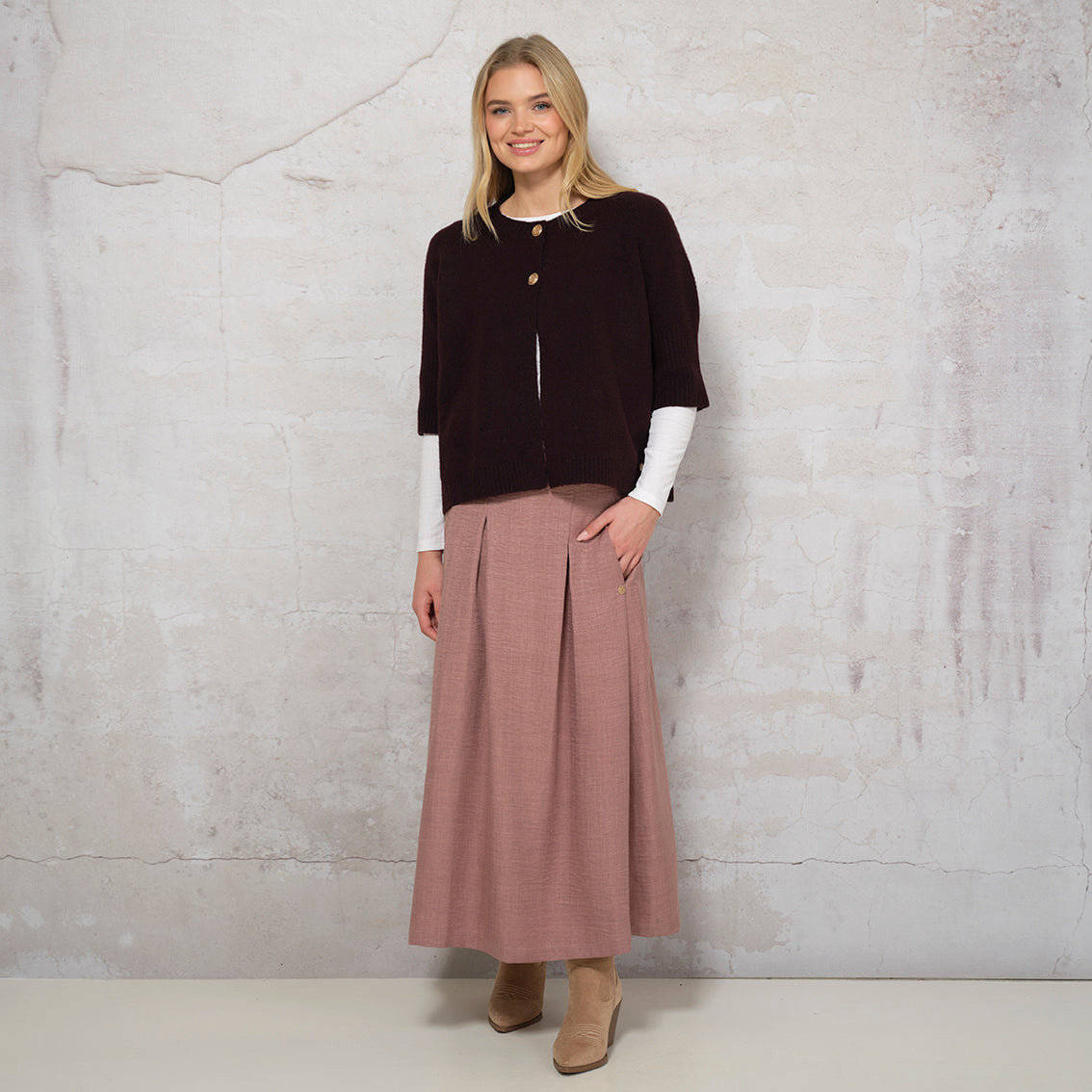 Naomi peysa, burgundybrún