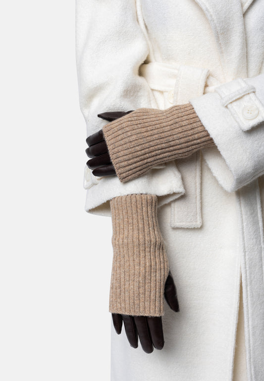 Adda leðurhanskar, dökkbrúnir