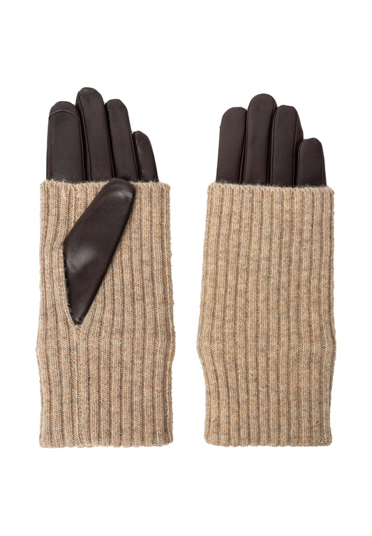 Adda leðurhanskar, dökkbrúnir