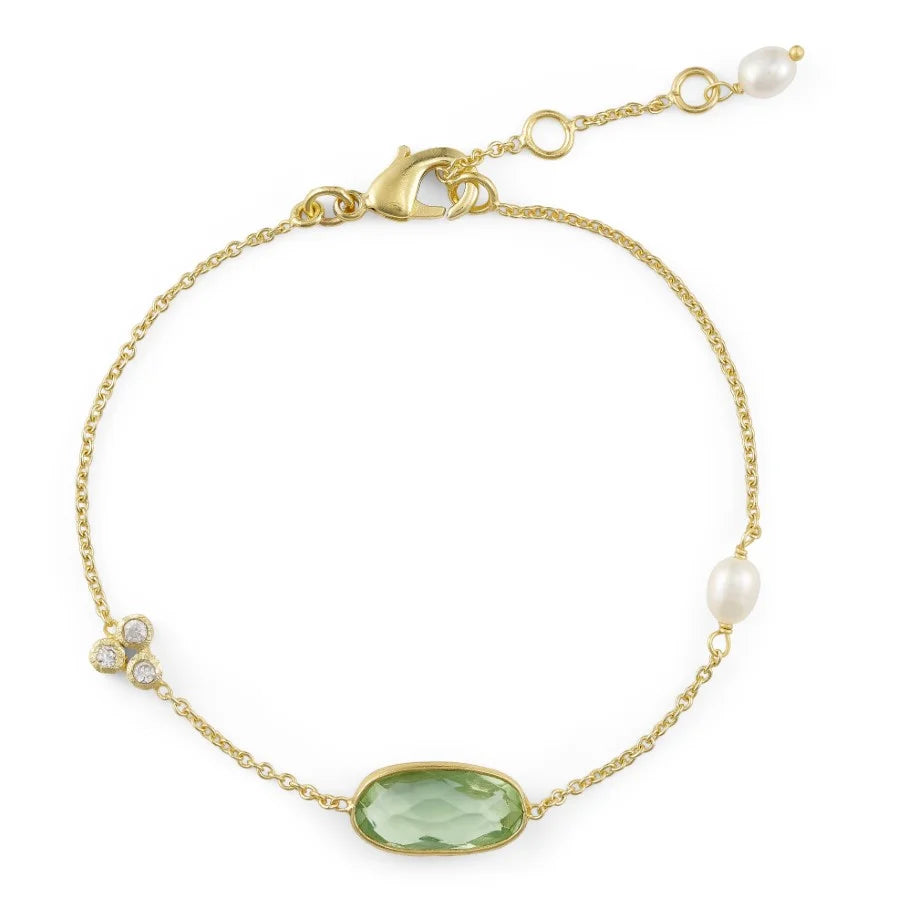 Armband, grænn steinn