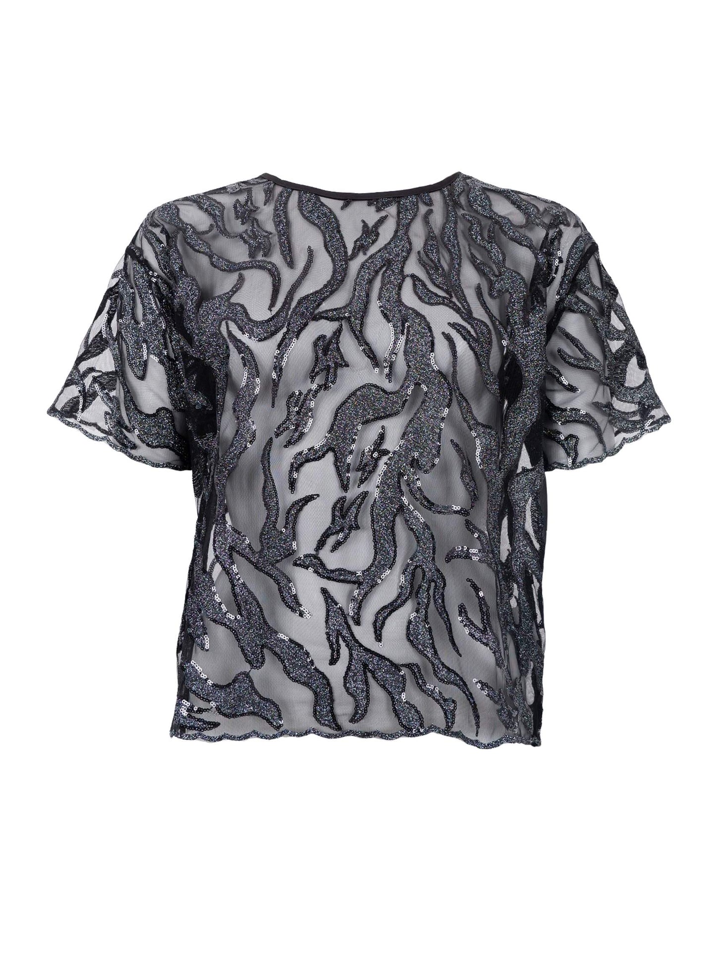 Maggie blússa, svört/silfur