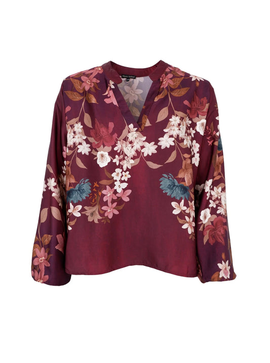 Zendaya blússa, vínrauð