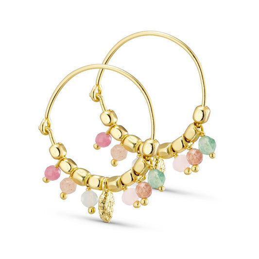 Creoler eyrnalokkar gylltir, litríkir