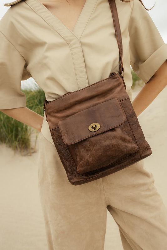 Kay leðurtaska, woodsmoke