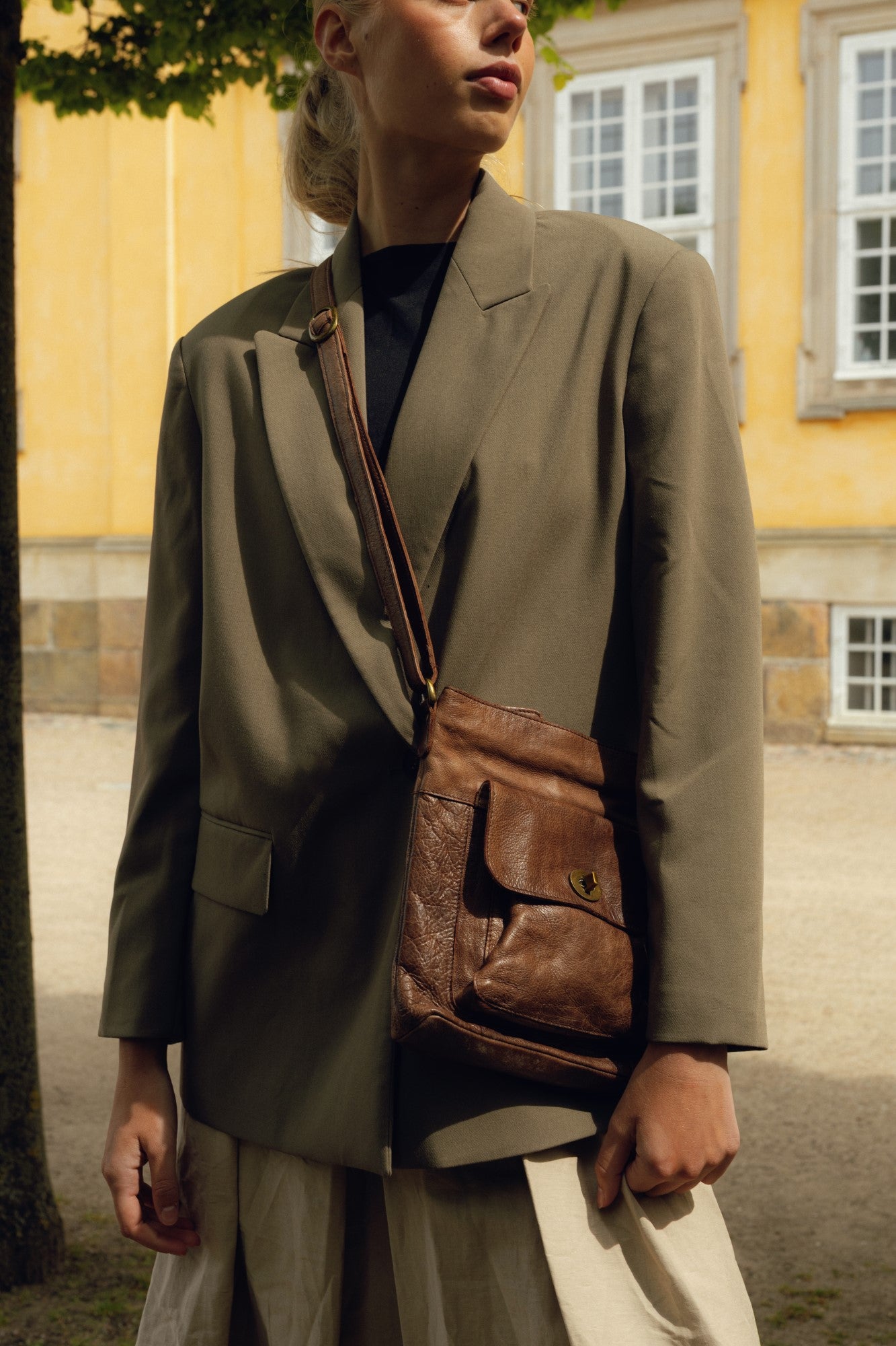 Kay leðurtaska, woodsmoke