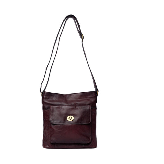 Kay leðurtaska, dark cherry