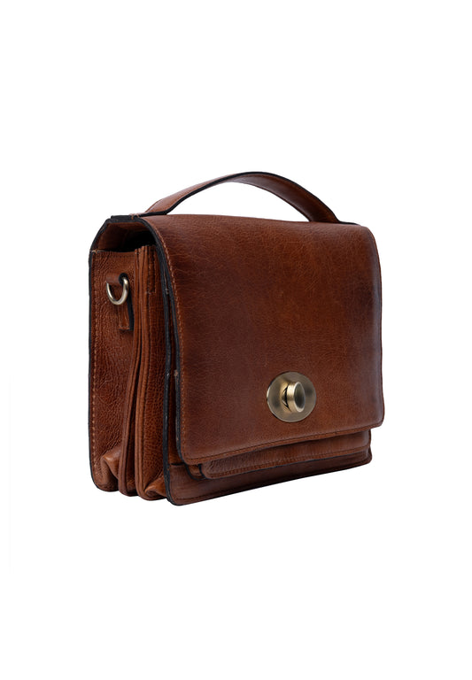 Alba leðurtaska, walnut brún