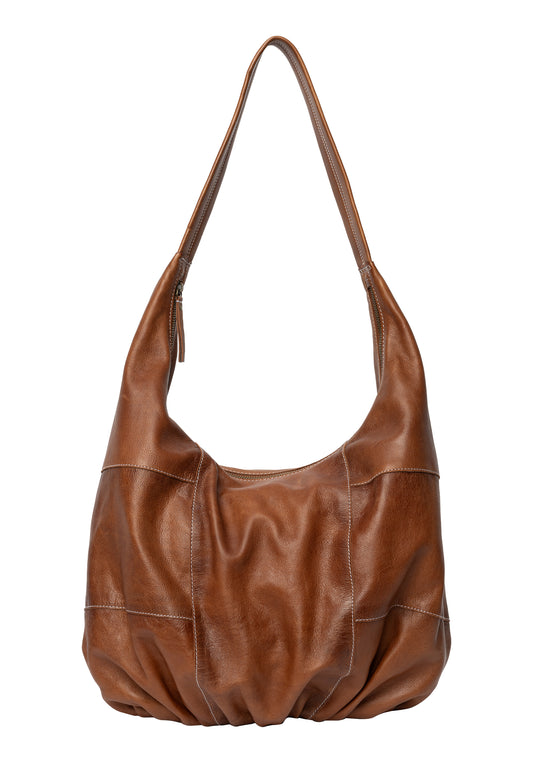 Genevie leðurtaska, walnut