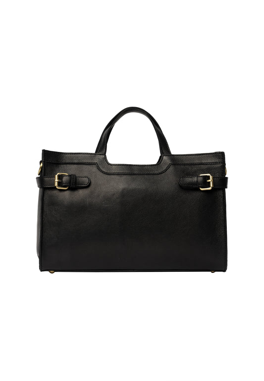 May leðurtaska minni, svört