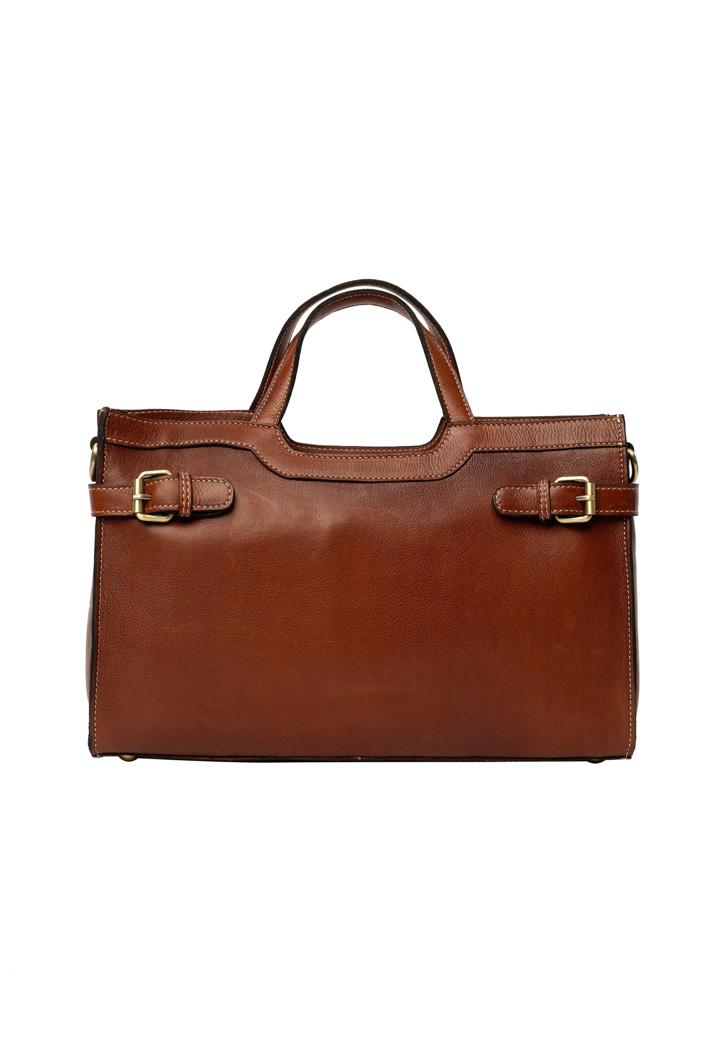 May leðurtaska minni, koníaksbrún