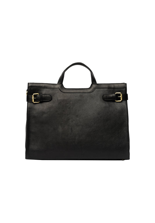 May leðurtaska stór, svört