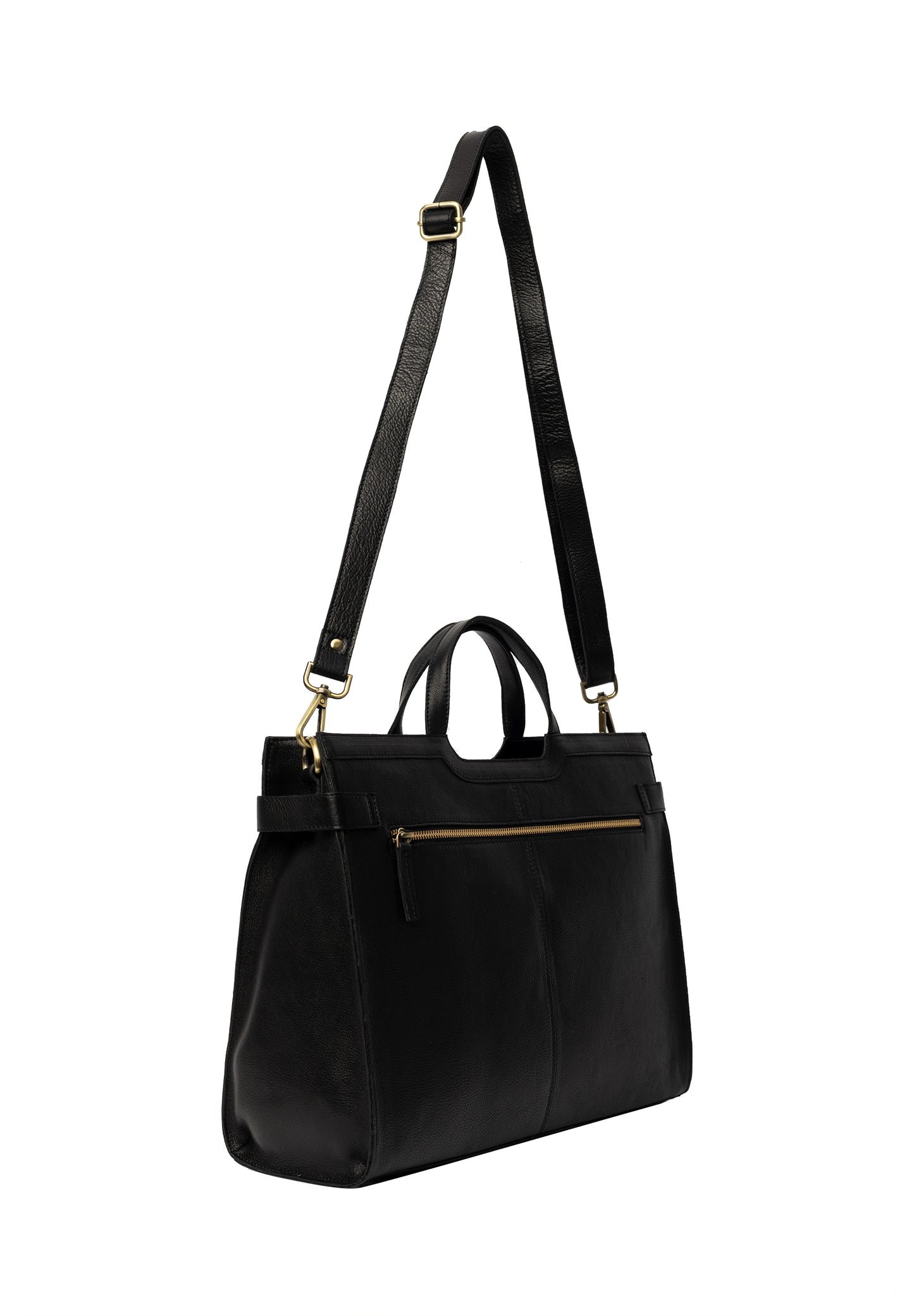 May leðurtaska stór, svört