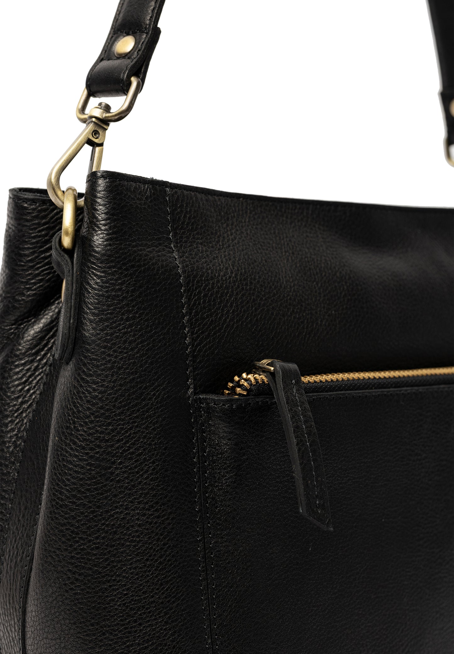 Myra leðurtaska, minni, svört