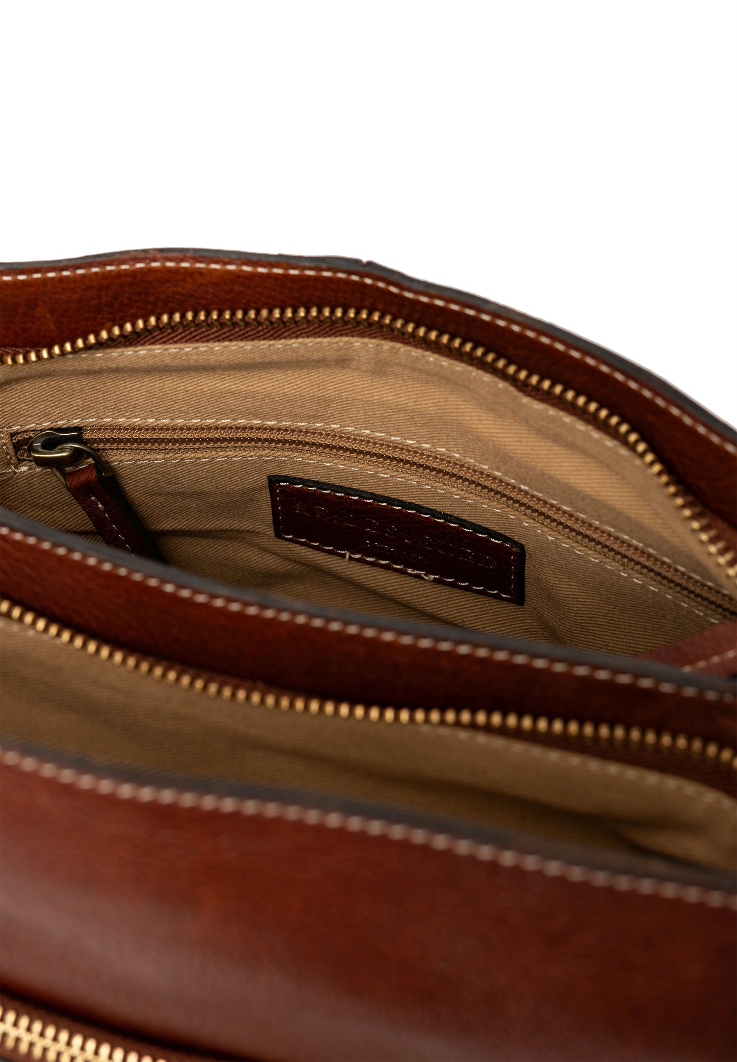 Myra leðurtaska, minni, koníaksbrún