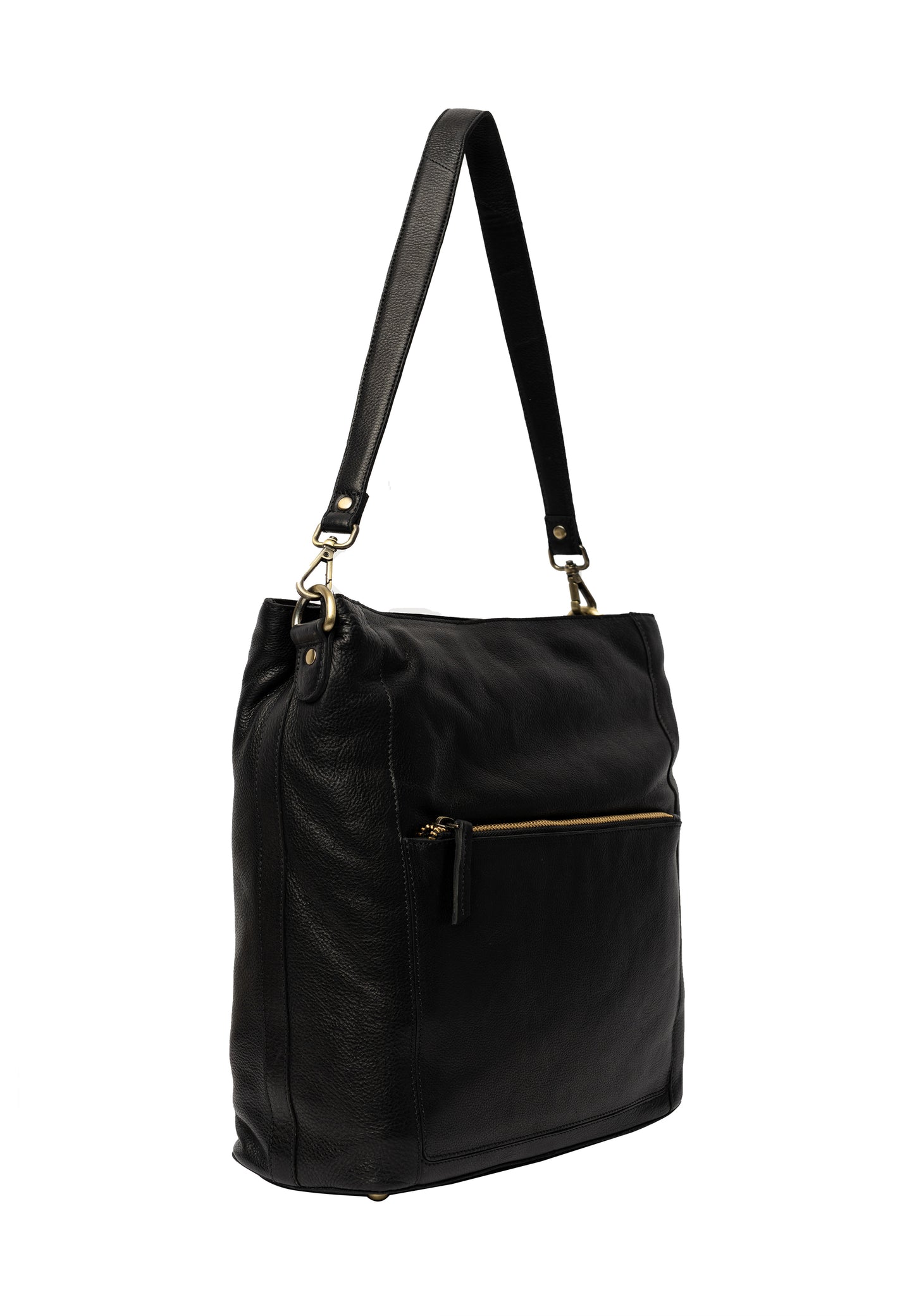 Myra leðurtaska, stærri, svört