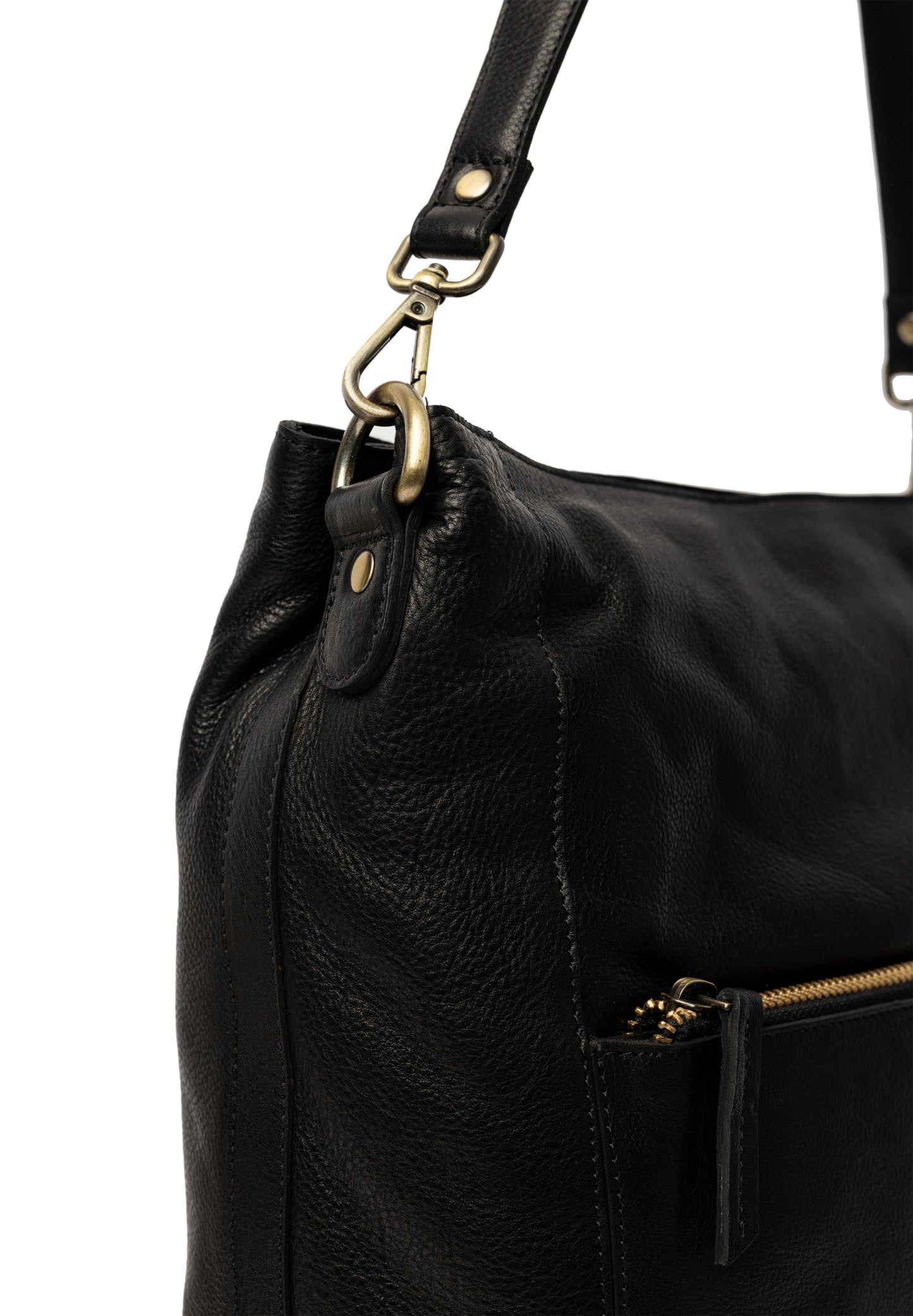 Myra leðurtaska, stærri, svört