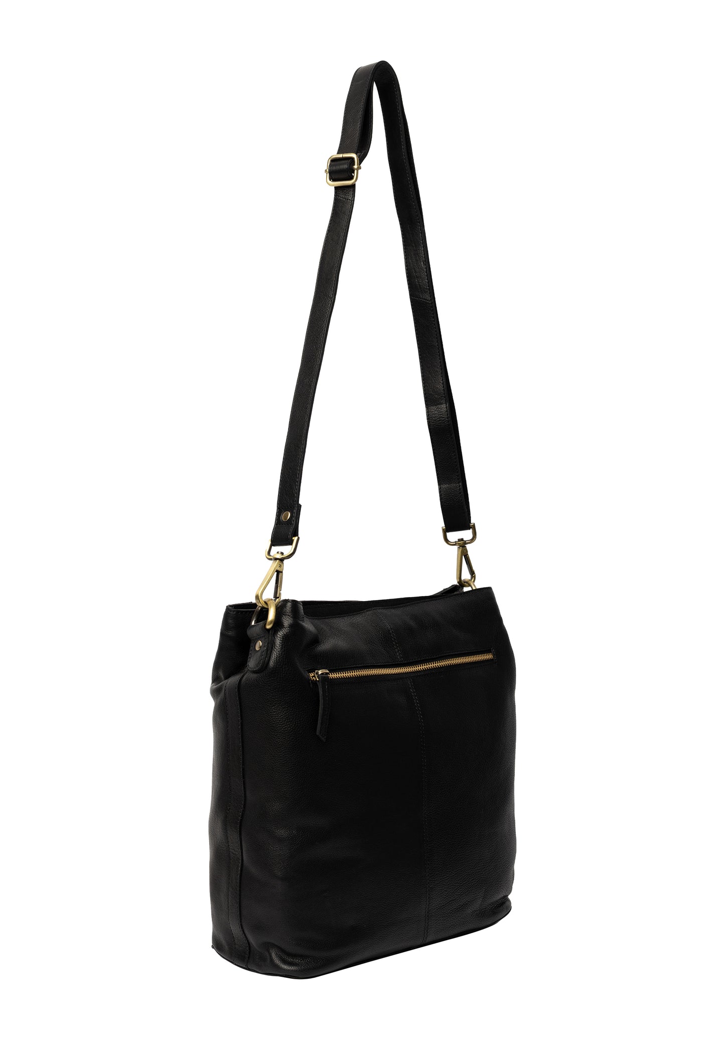 Myra leðurtaska, stærri, svört