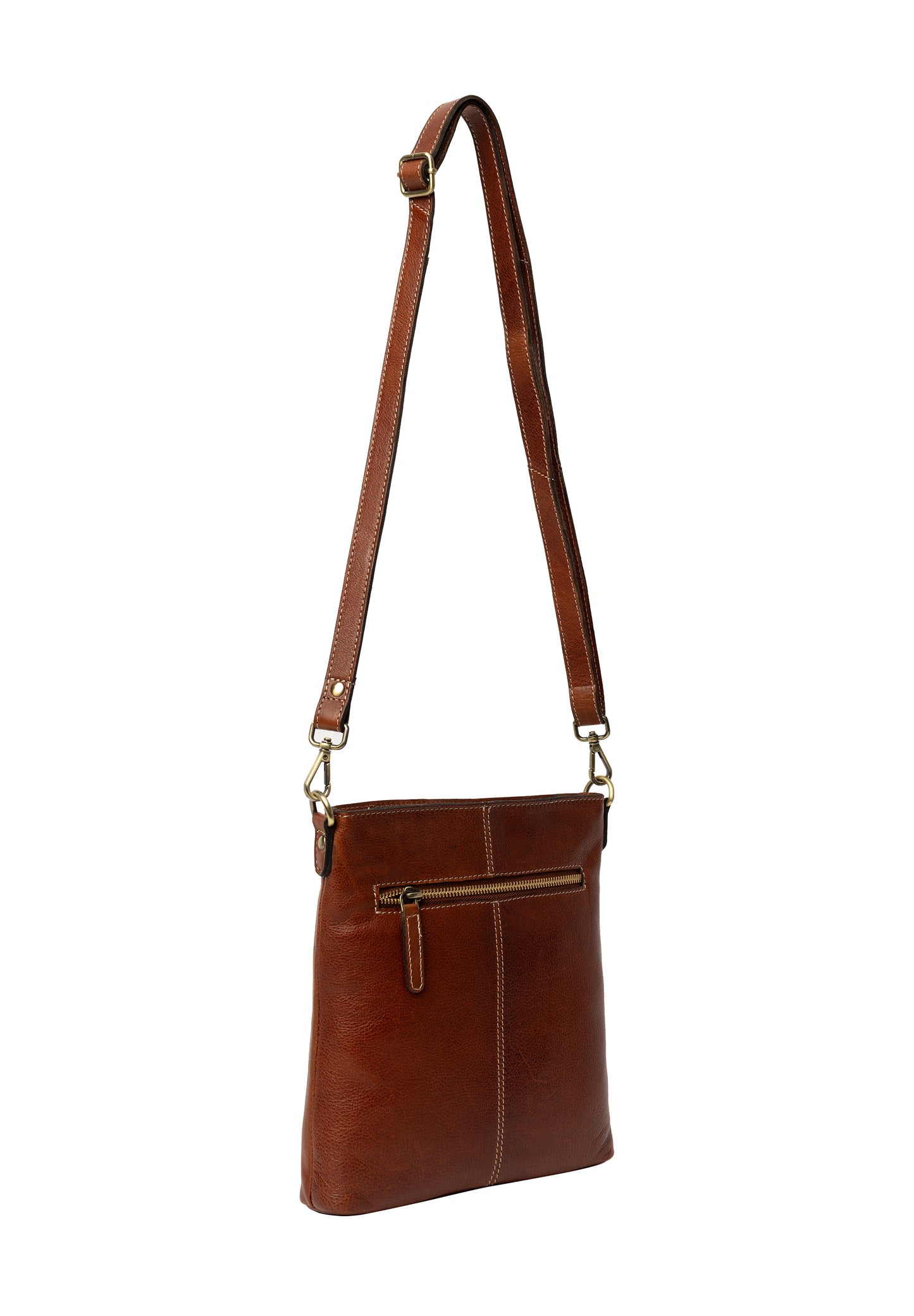 Moa leðurtaska, koníaksbrún