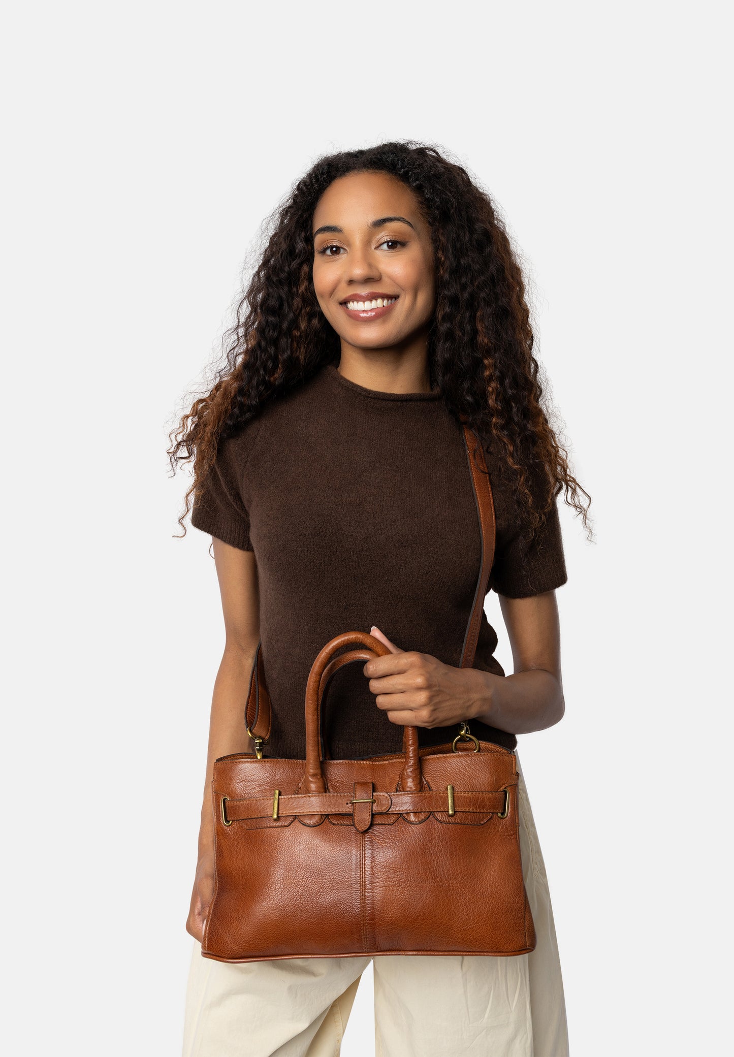 Mada leðurtaska, minni walnut