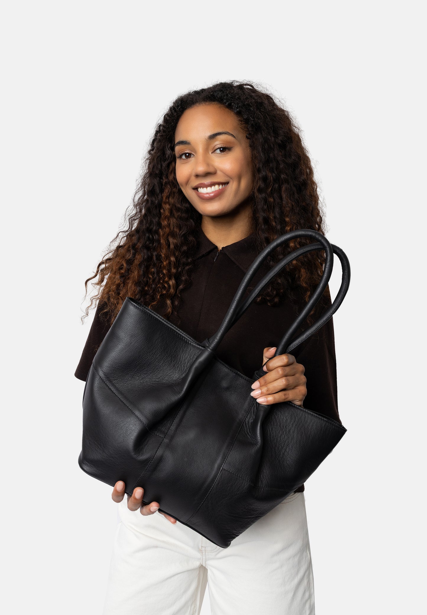 Mane leðurtaska minni, svört