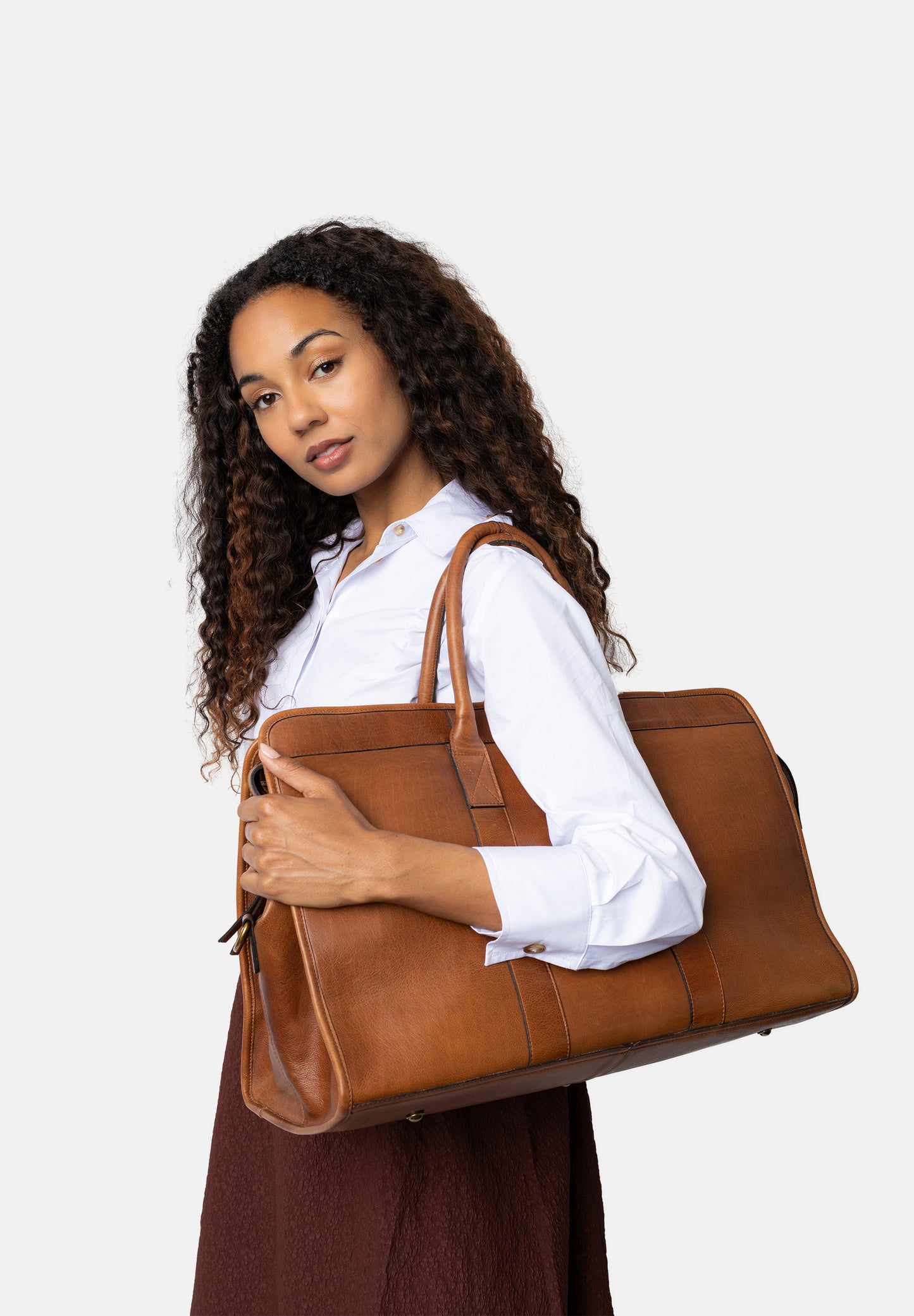 Mumi weekend leðurtaska, walnut