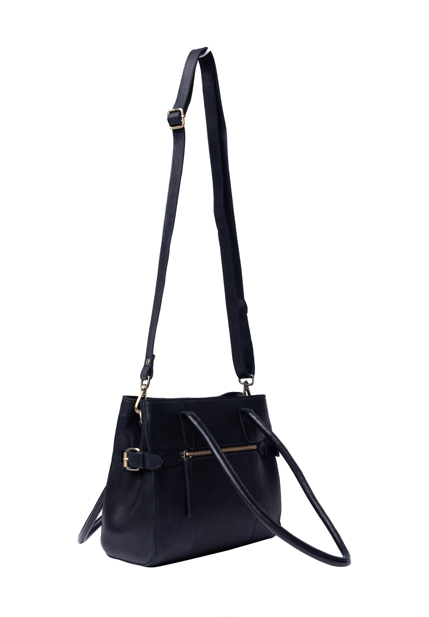 Nellie leðurtaska, svört