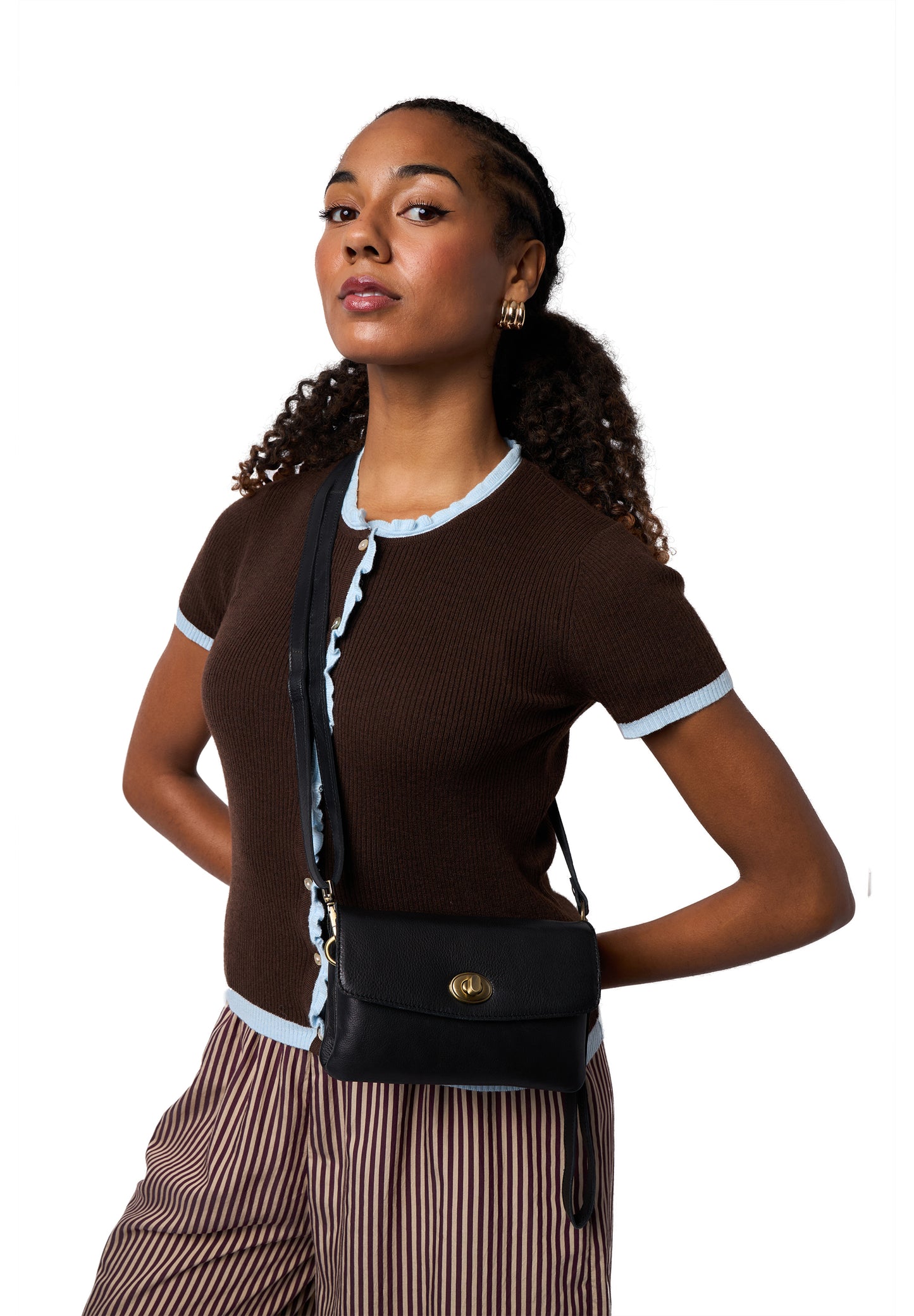 Nisha leðurtaska, svört