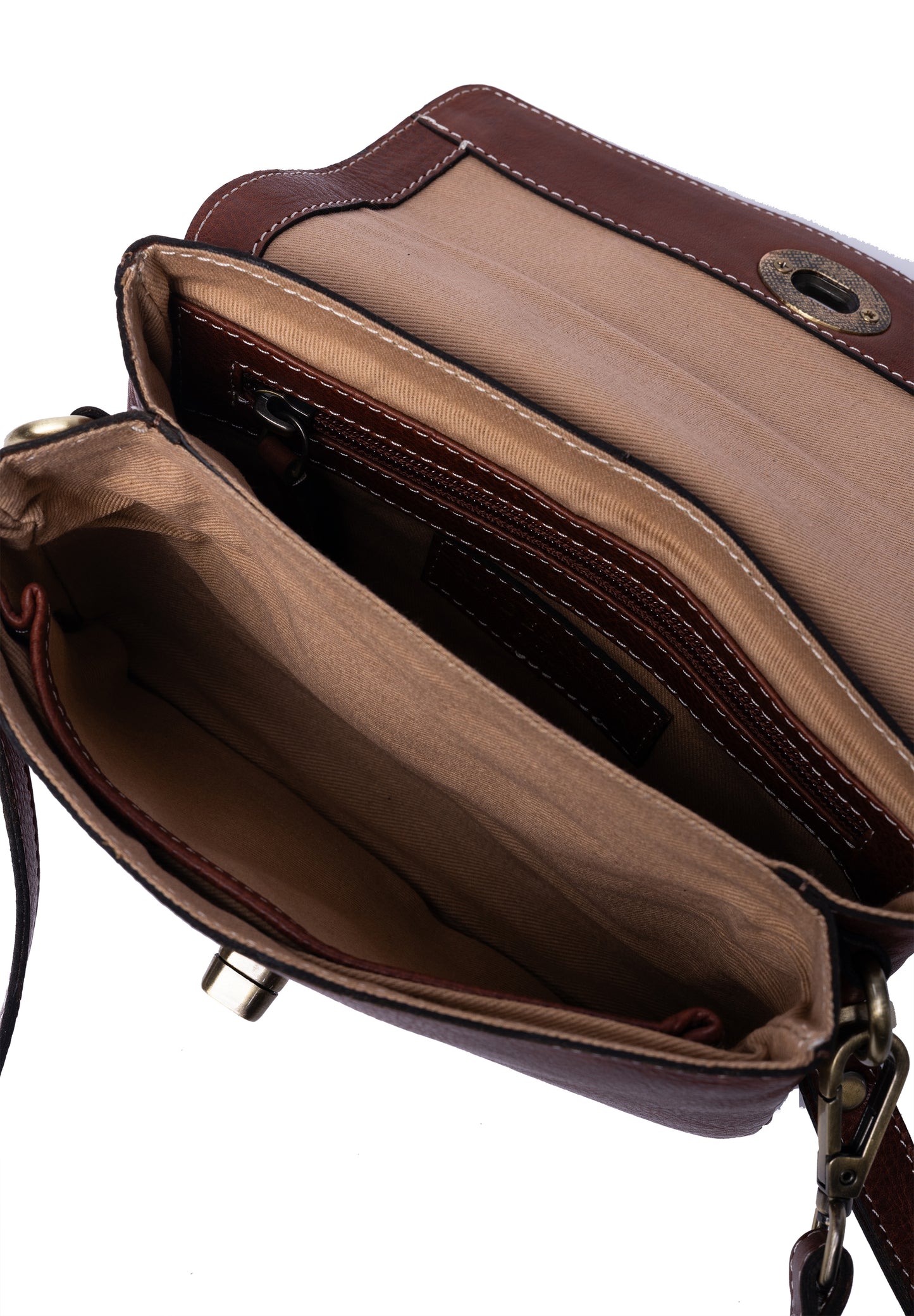 Nisha leðurtaska, cognac