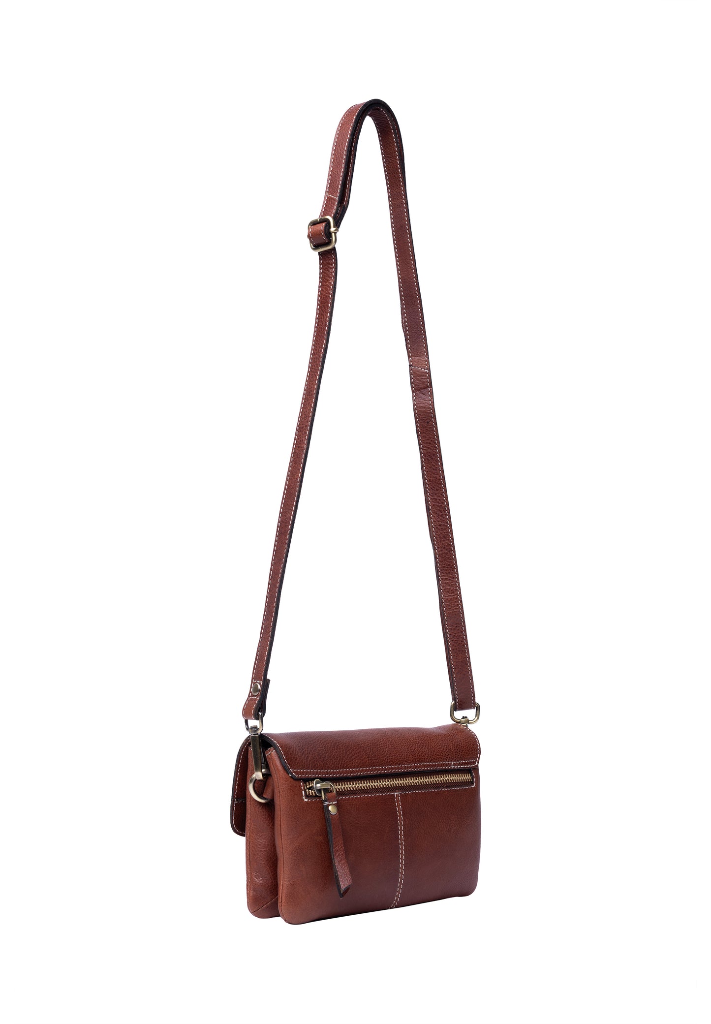 Nisha leðurtaska, cognac