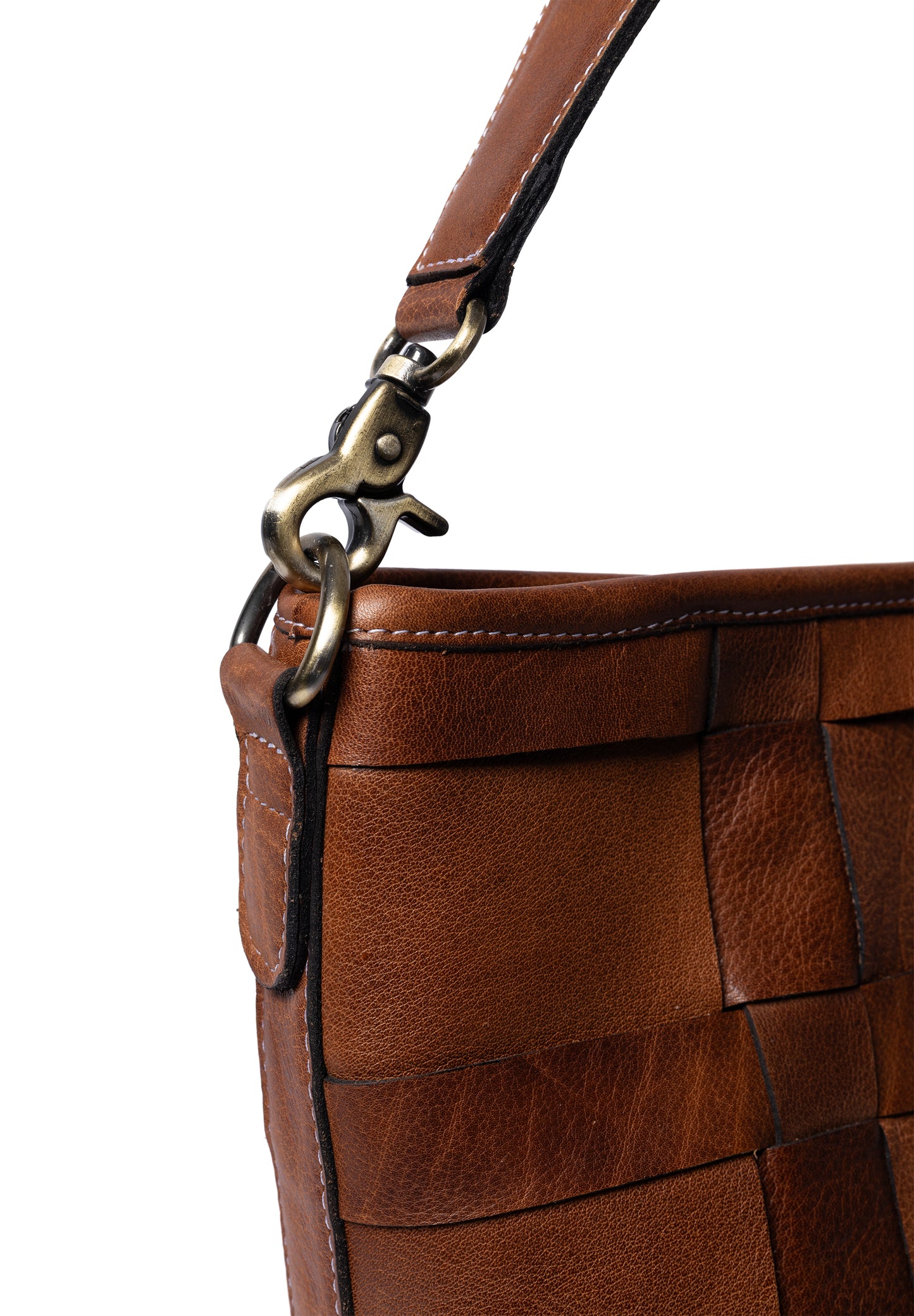 Noor leðutaska stór, walnut