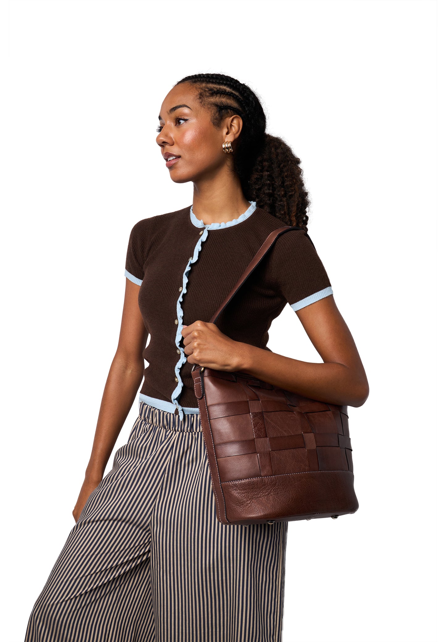 Noor leðutaska stór, woodsmoke