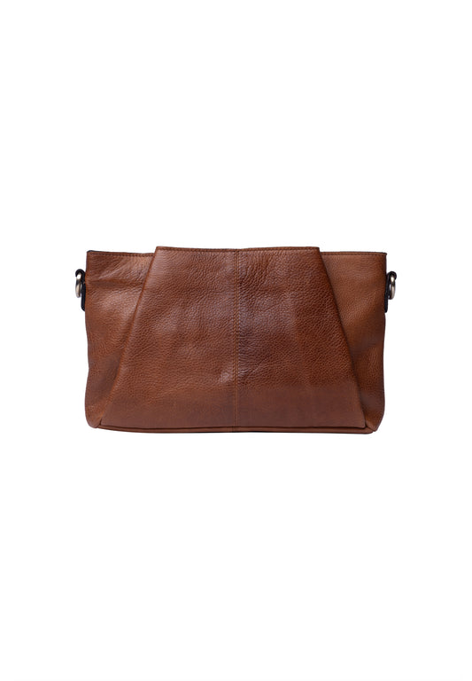 Nisa leðurtaska, lítil, walnut