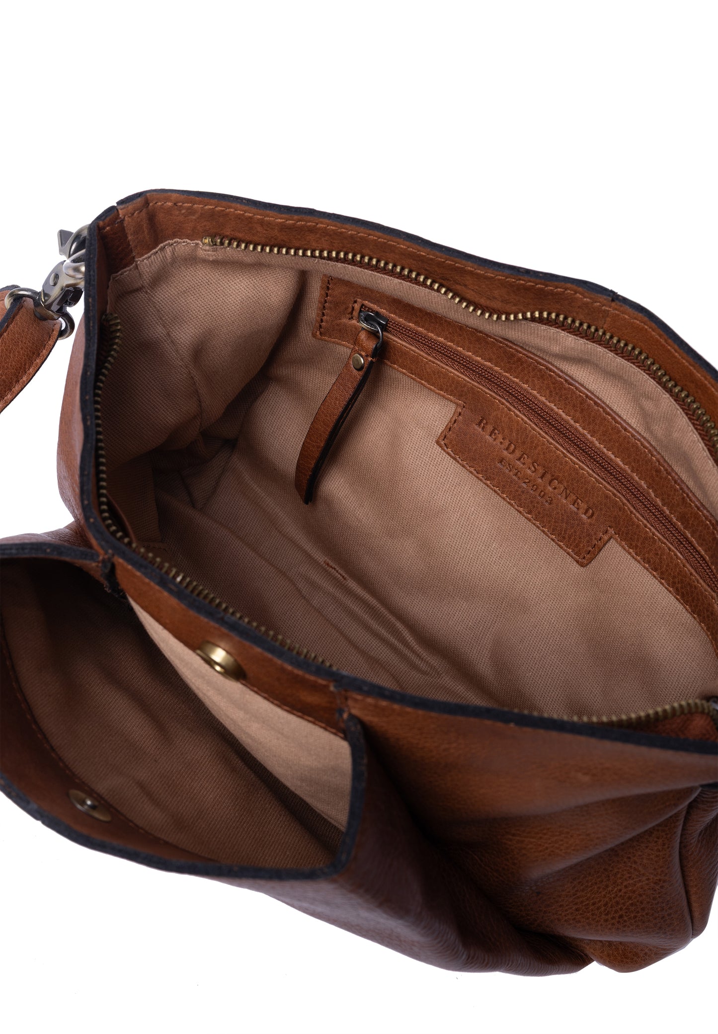 Nisa leðurtaska, lítil, walnut