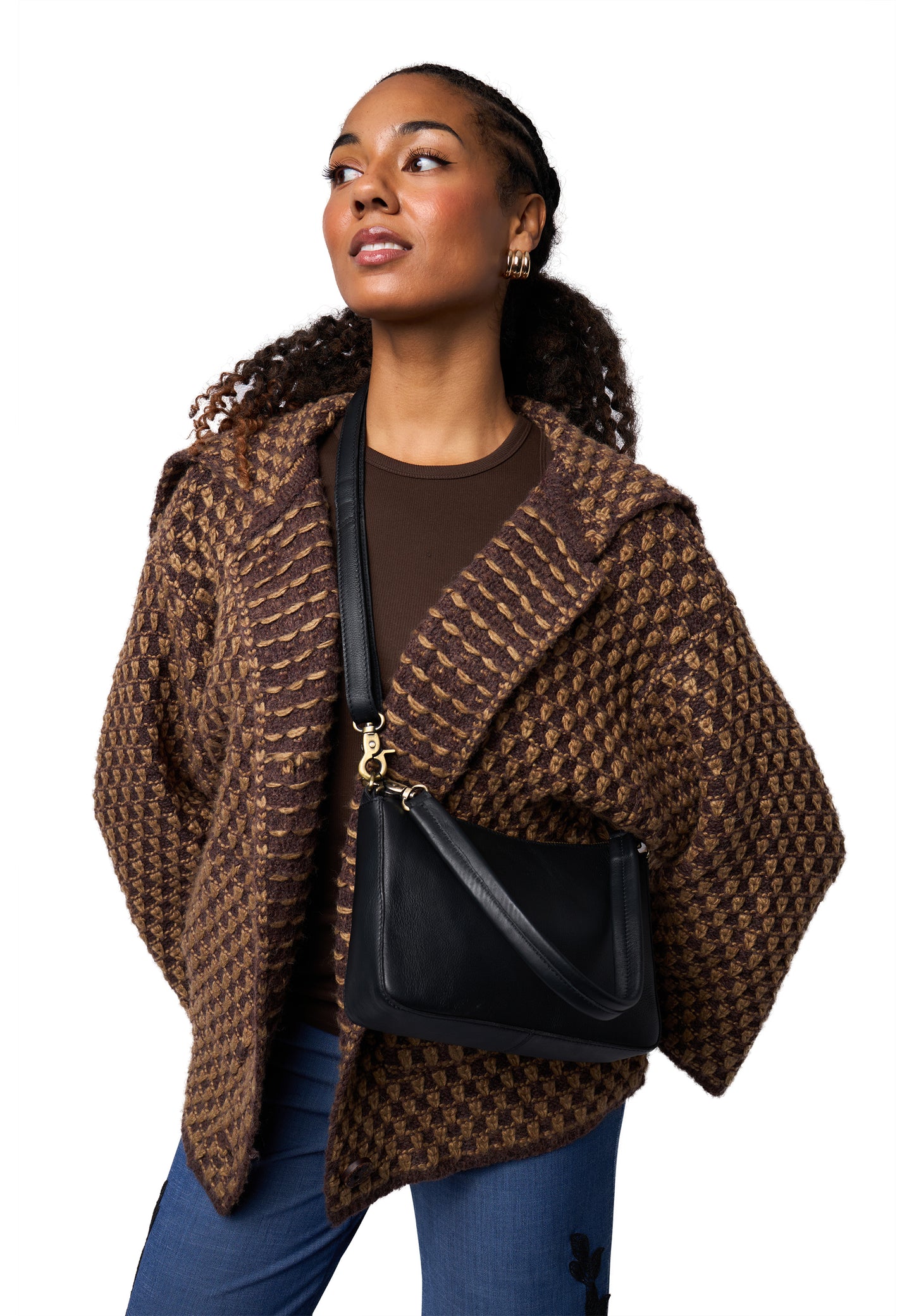 Nada leðurtaska, svört