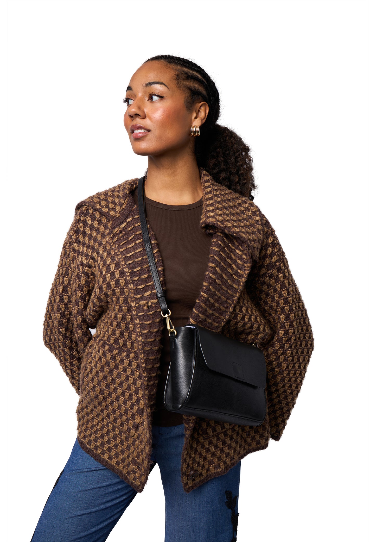 Nana leðurtaska, svört