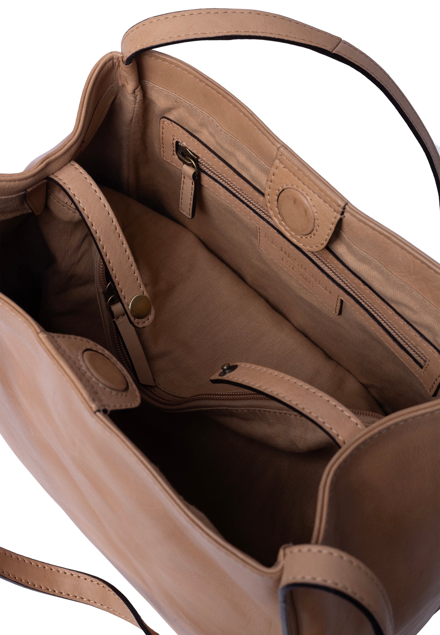 Nino leðurshopper, camel