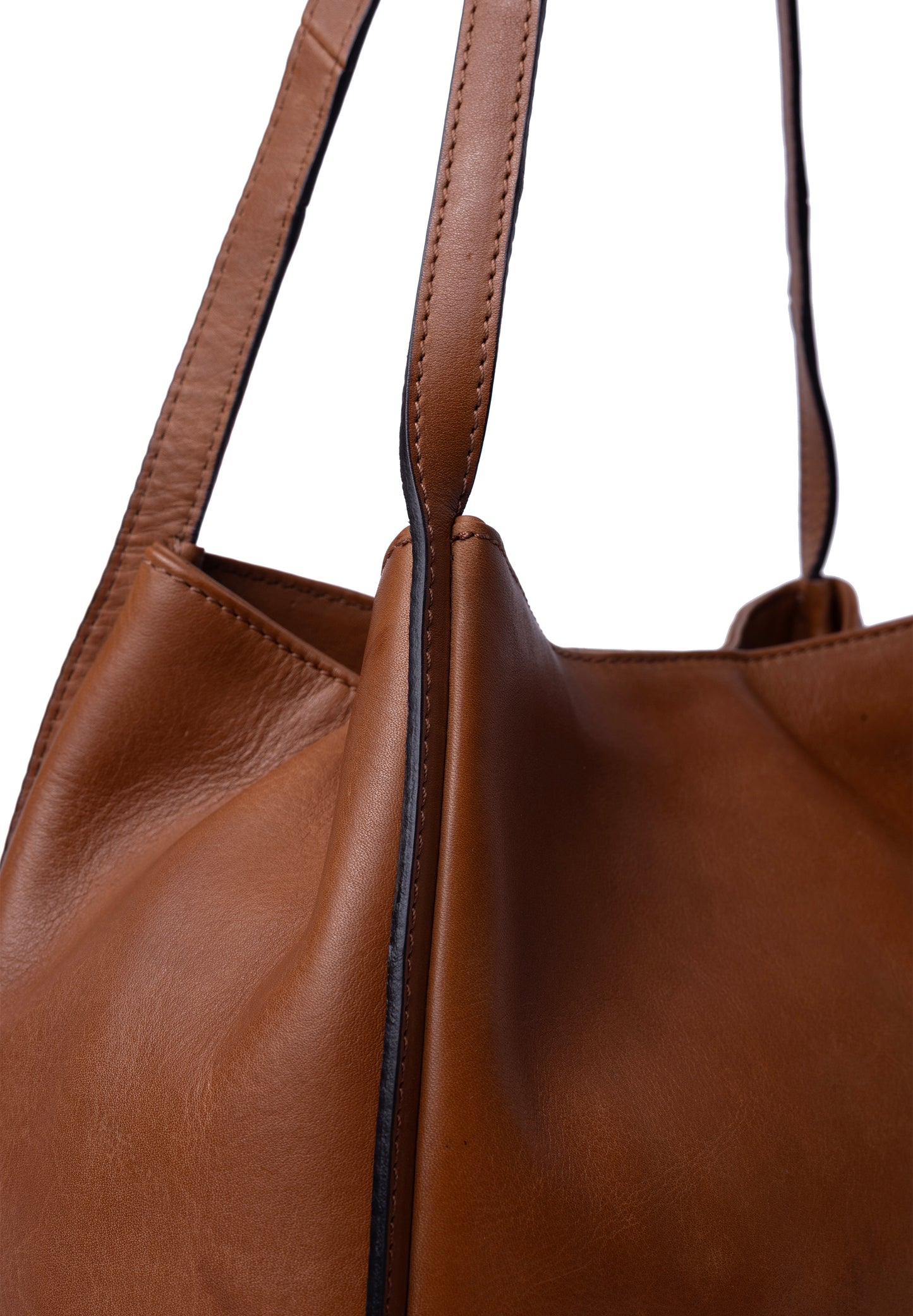 Nino leðurshopper, tan