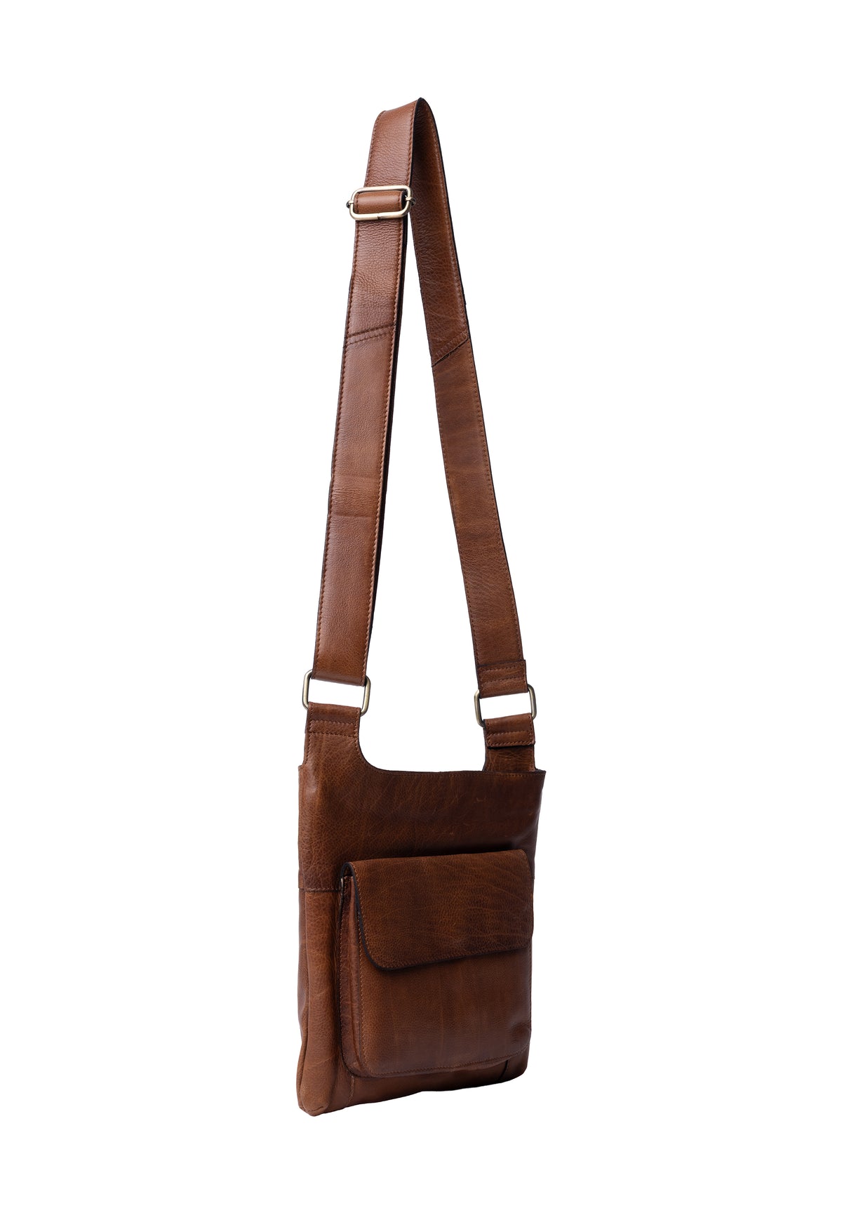 Sara leðurtaska, walnut