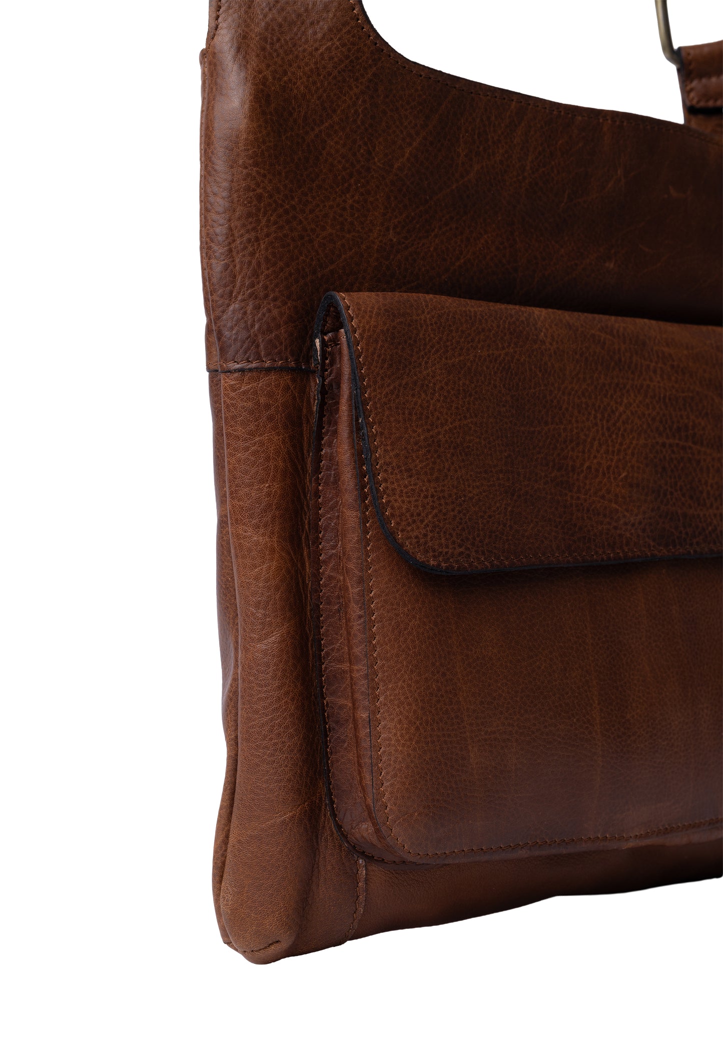 Sara leðurtaska, walnut