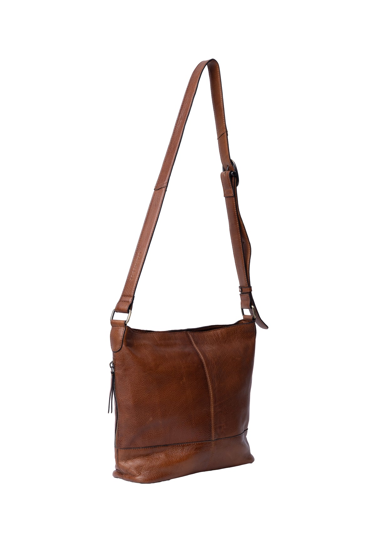 Svea leðurtaska, stærri -walnut
