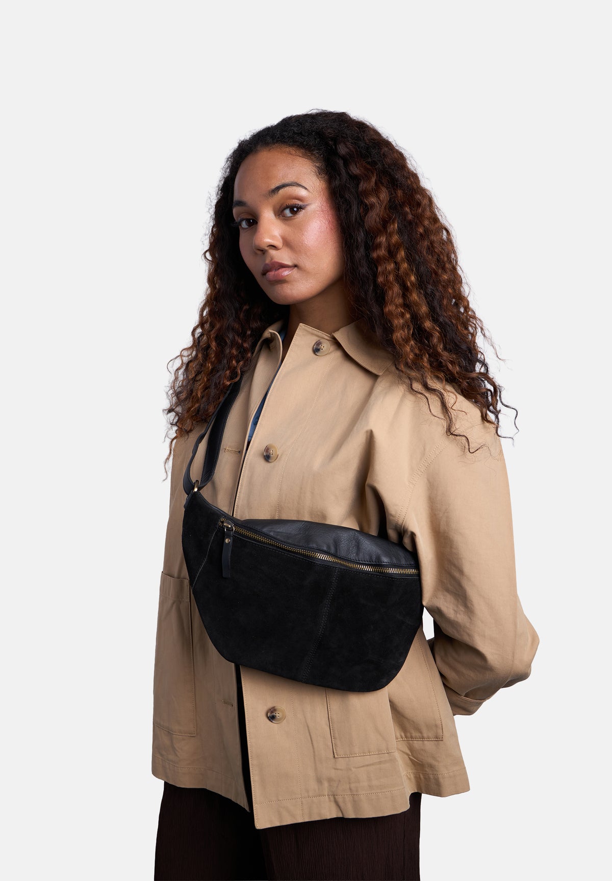 Selma bumbag, rúskinn -svört