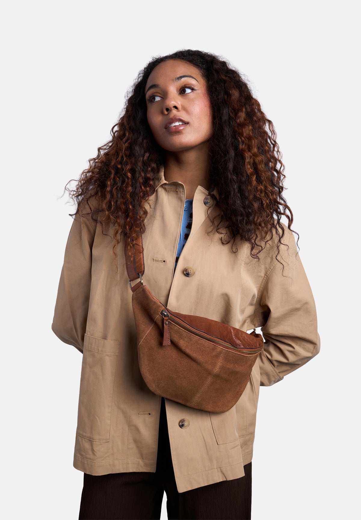 Selma bumbag, rúskinn -walnut